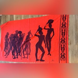 Vintage 1986 Hand Printed Scarf from Kenya